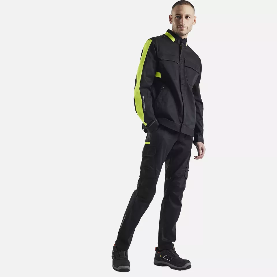 Blaklader 444418329933, Industry Stretch Jacket, Black/Yellow, image 5, gallery thumbnail