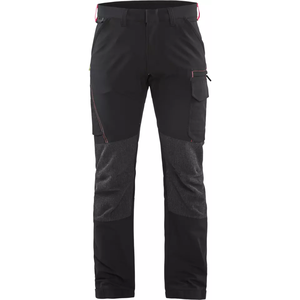 Blaklader 142216459956, 4-Way Stretch Service Work Trousers, Black/Red, image 1, gallery thumbnail