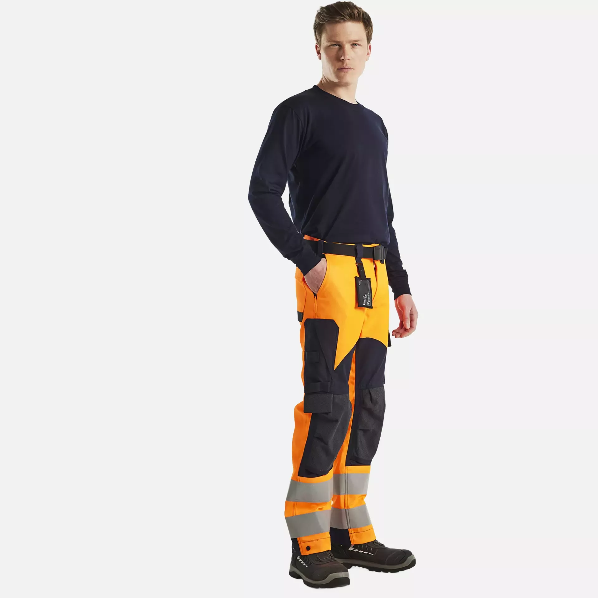 Blaklader 158815135389, Multinorm Work Trousers, Orange/Navy Blue, image 5