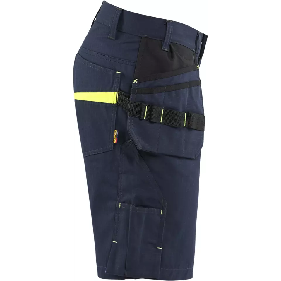 Blaklader 149413308633, Shorts mit Nageltaschen, Dunkel Marineblau/Gelb, image 2, gallery thumbnail