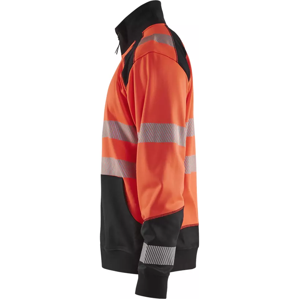 Blåkläder 355825285599, High Vis Reißverschluss Sweatshirt, Rot/Schwarz, image 3, gallery thumbnail