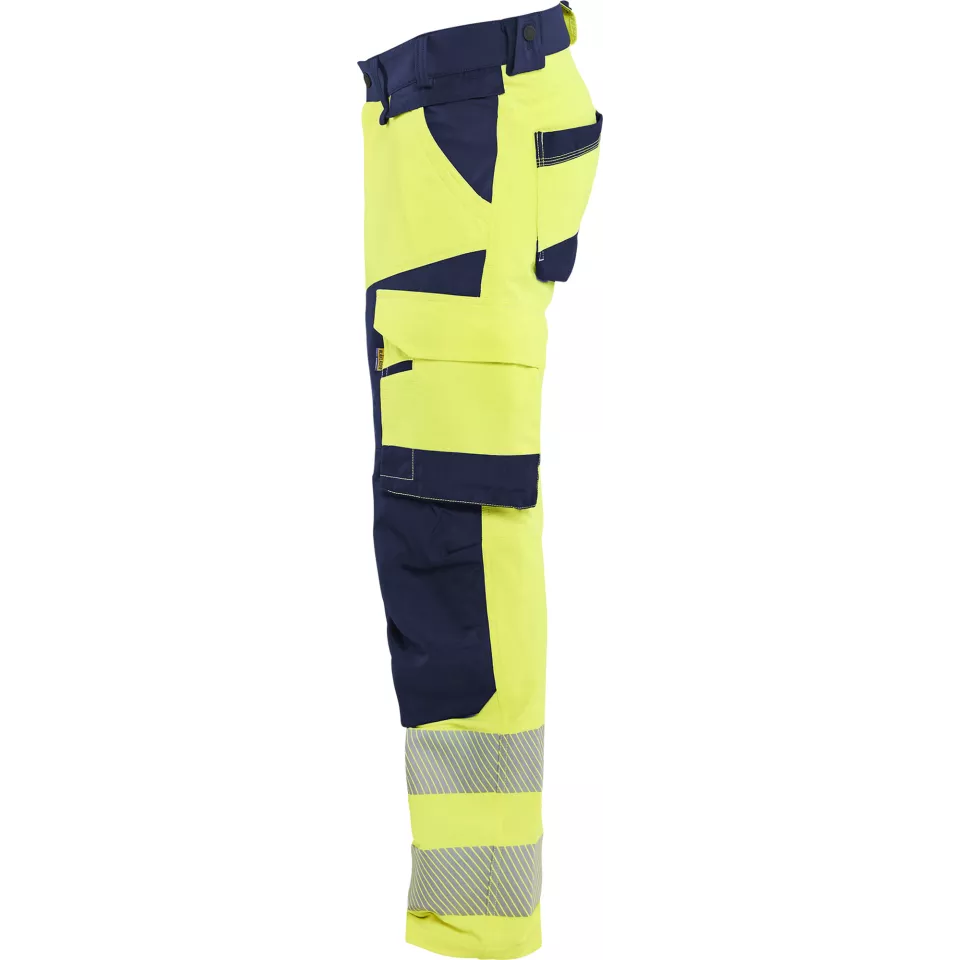 Blaklader 112416483389, Hi-Vis Work Trousers 4-Way Stretch, Hi-Vis Yellow/Navy Blue, image 3, gallery thumbnail