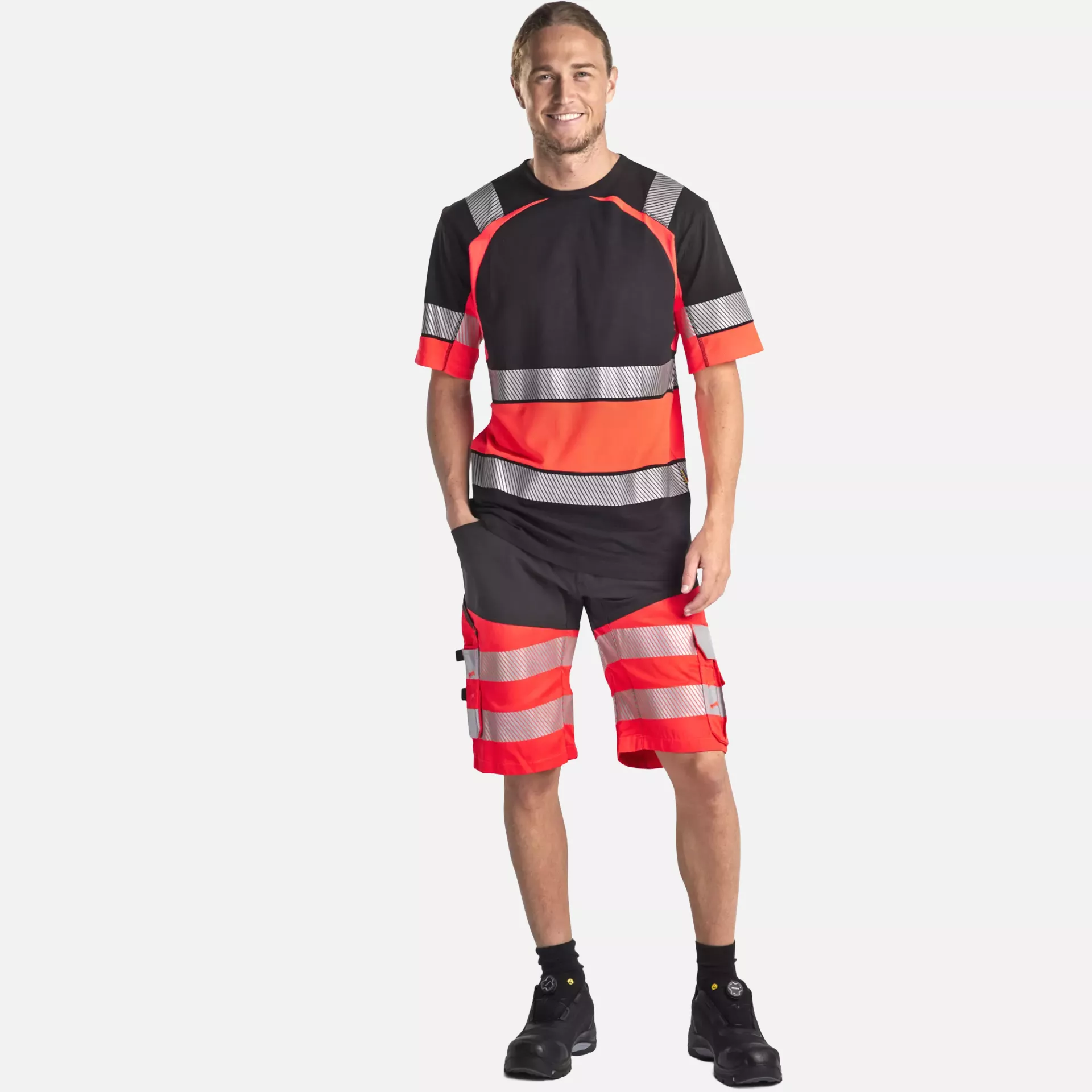 Blaklader 154118119955, High Vis Stretch Shorts, Black/High Vis Red, image 5