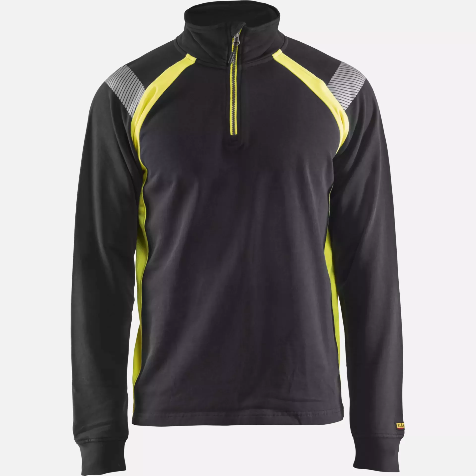 Blaklader 343211589933, Half-Zip Sweatshirt, Black/Yellow, image 6