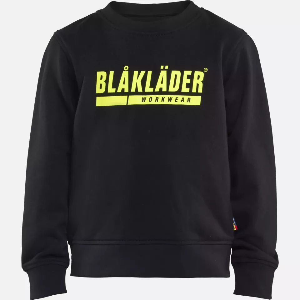 Blaklader 520511589933, Kids Sweatshirt, Black/High Vis Yellow, image 1, gallery thumbnail