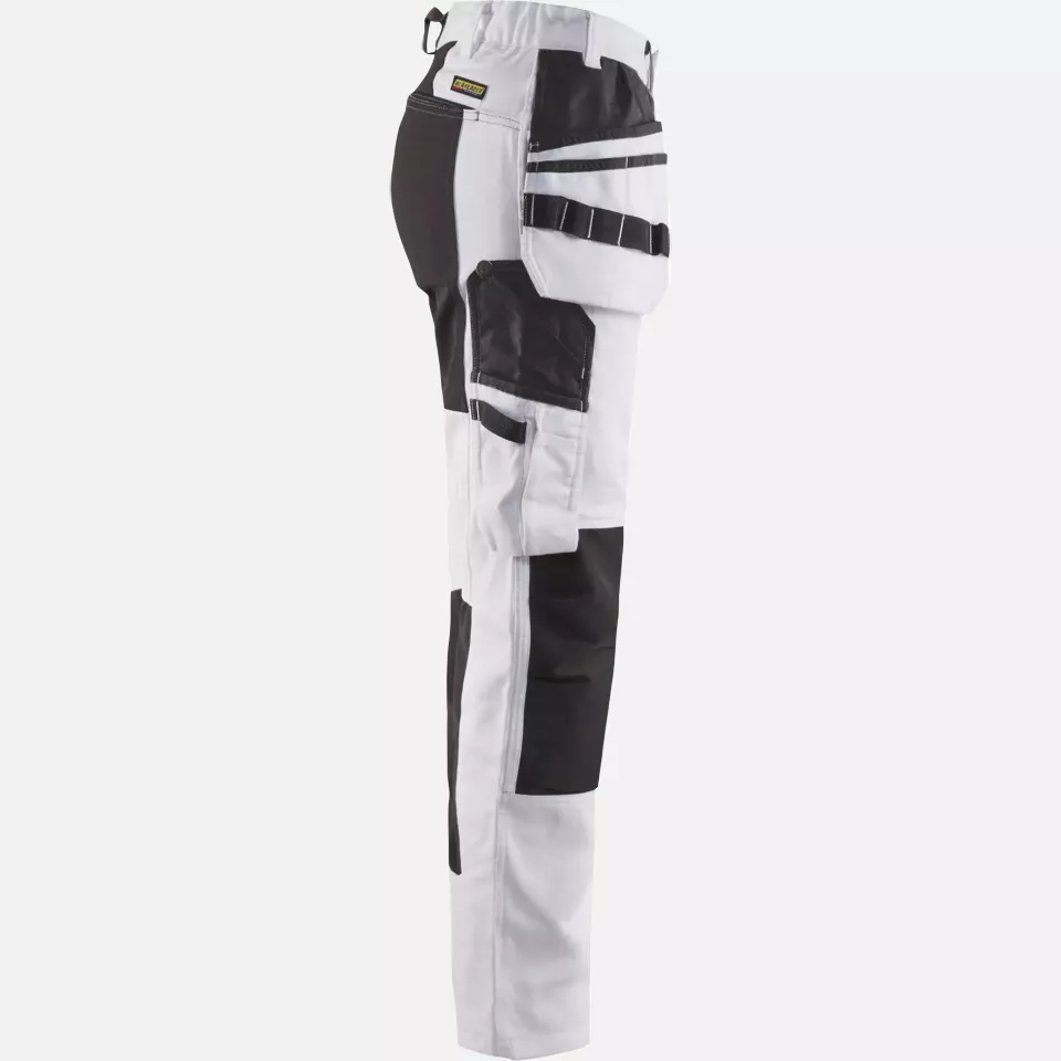 Blaklader 791010001099, Ladies Painters Trousers with Stretch Inserts, White/Black, image 2, gallery thumbnail