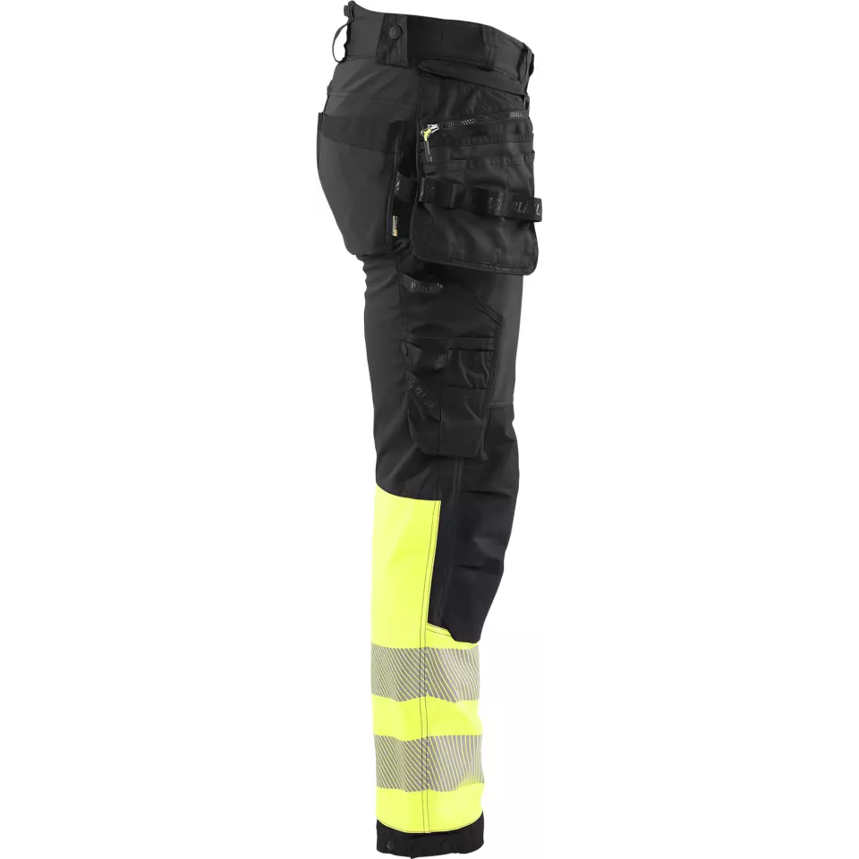 Blåkläder 182125139933, High Vis Softshell Work Trousers, Black/Yellow, image 2, gallery thumbnail