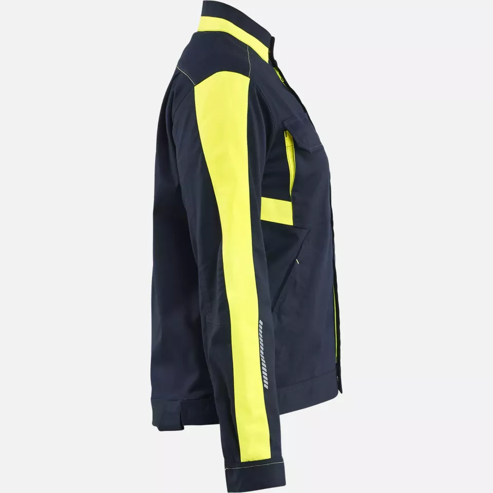 Blaklader 444318328633, Ladies Stretch Industrial Jacket, Dark Navy/Yellow, image 2, gallery thumbnail