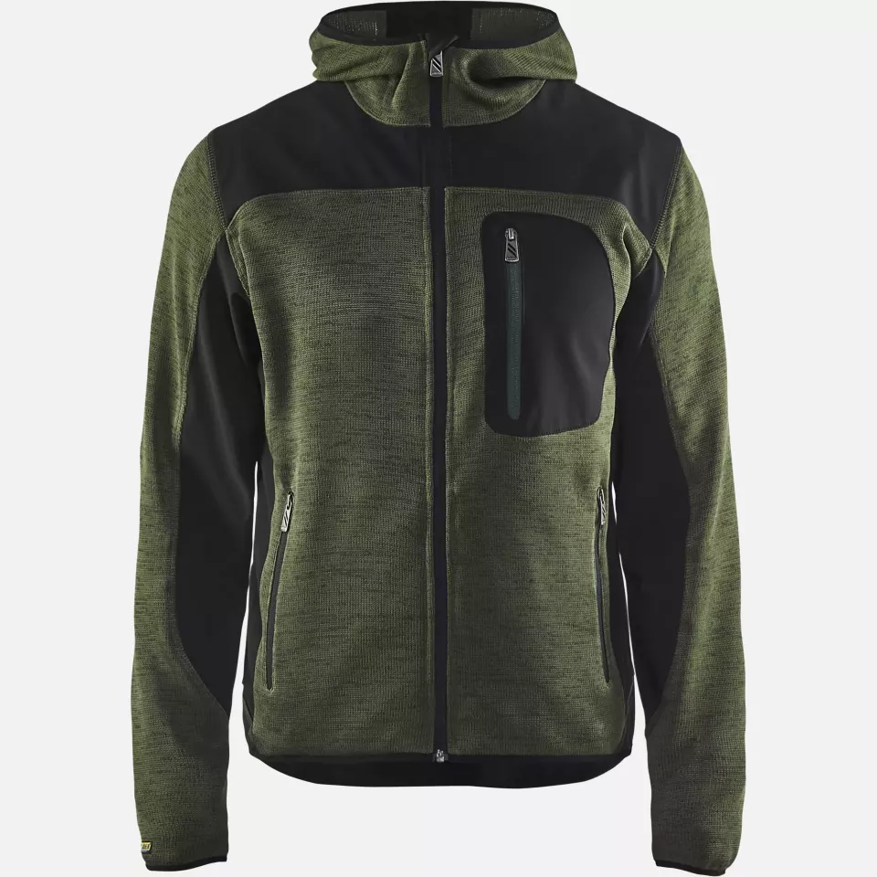 Blaklader 493021174699, Softshell Knit Jacket, Army Green/Black, image 1, gallery thumbnail