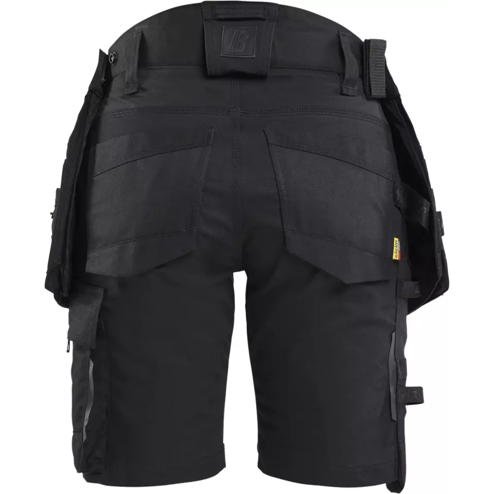 Blåkläder 717511499999, STRIKER Women's Stretch Trade Shorts, Black/Black, image 4, gallery thumbnail