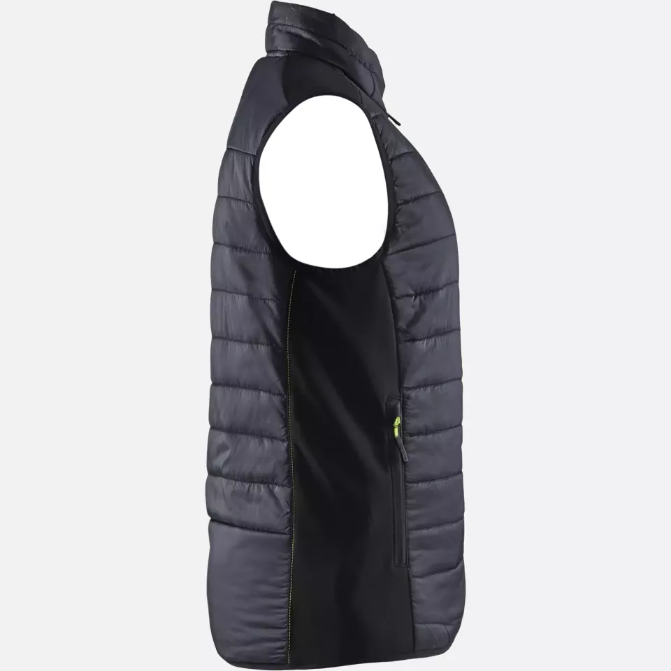 Blaklader 386420309933, Women's Lined Vest, Black/Yellow, image 2, gallery thumbnail