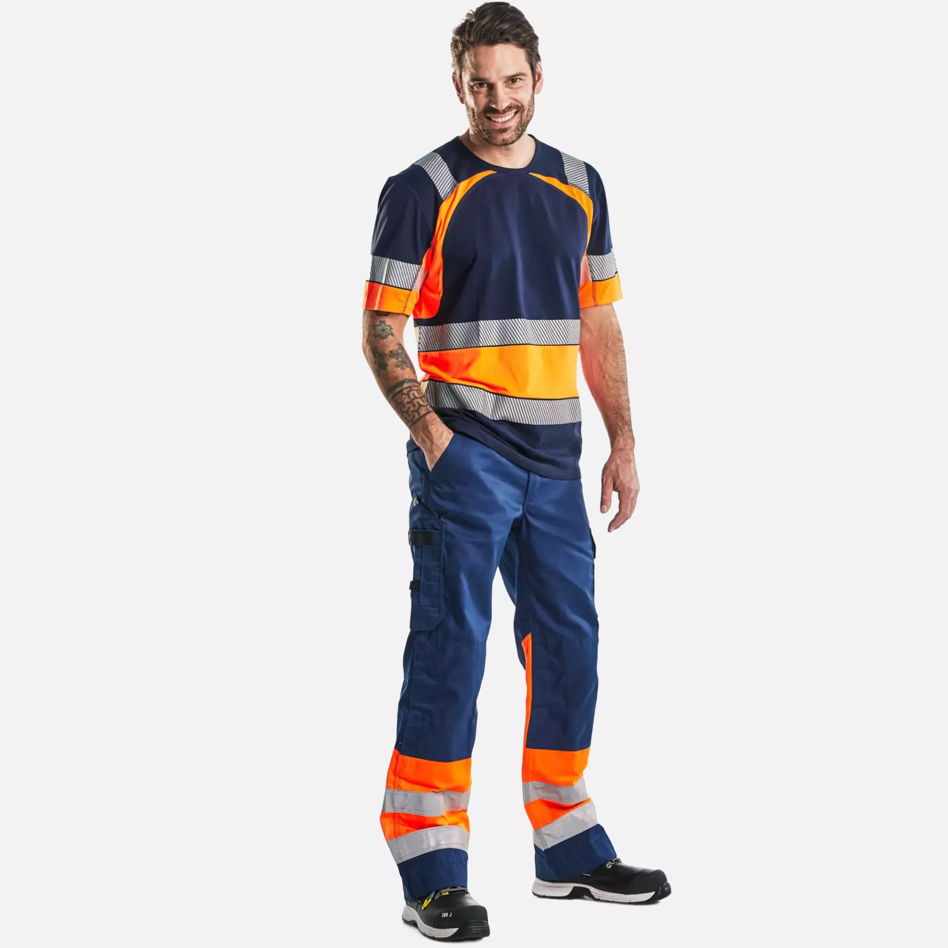 Blaklader 342110308853, High Vis T-Shirt, Marineblau/Orange, image 5
