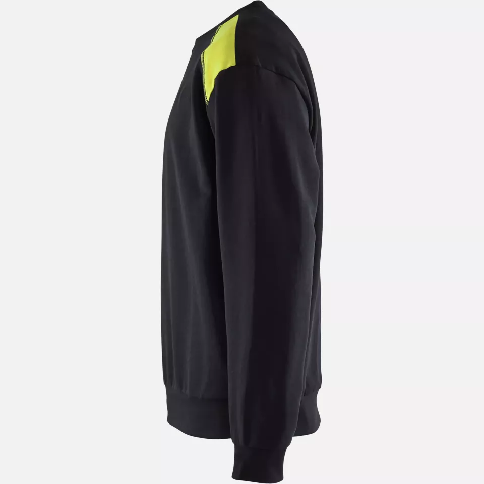 Blaklader 358011589933, Sweatshirt, Black/Yellow, image 3, gallery thumbnail