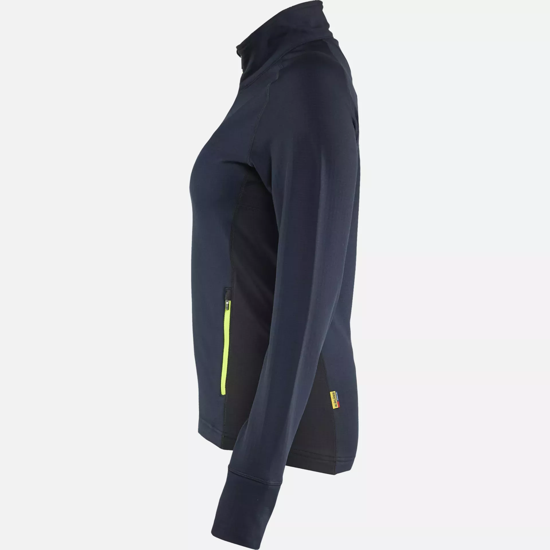 Blaklader 474525398633, STRIKER Ladies Fleece Jacket, Dark Navy/High Vis Yellow, image 3