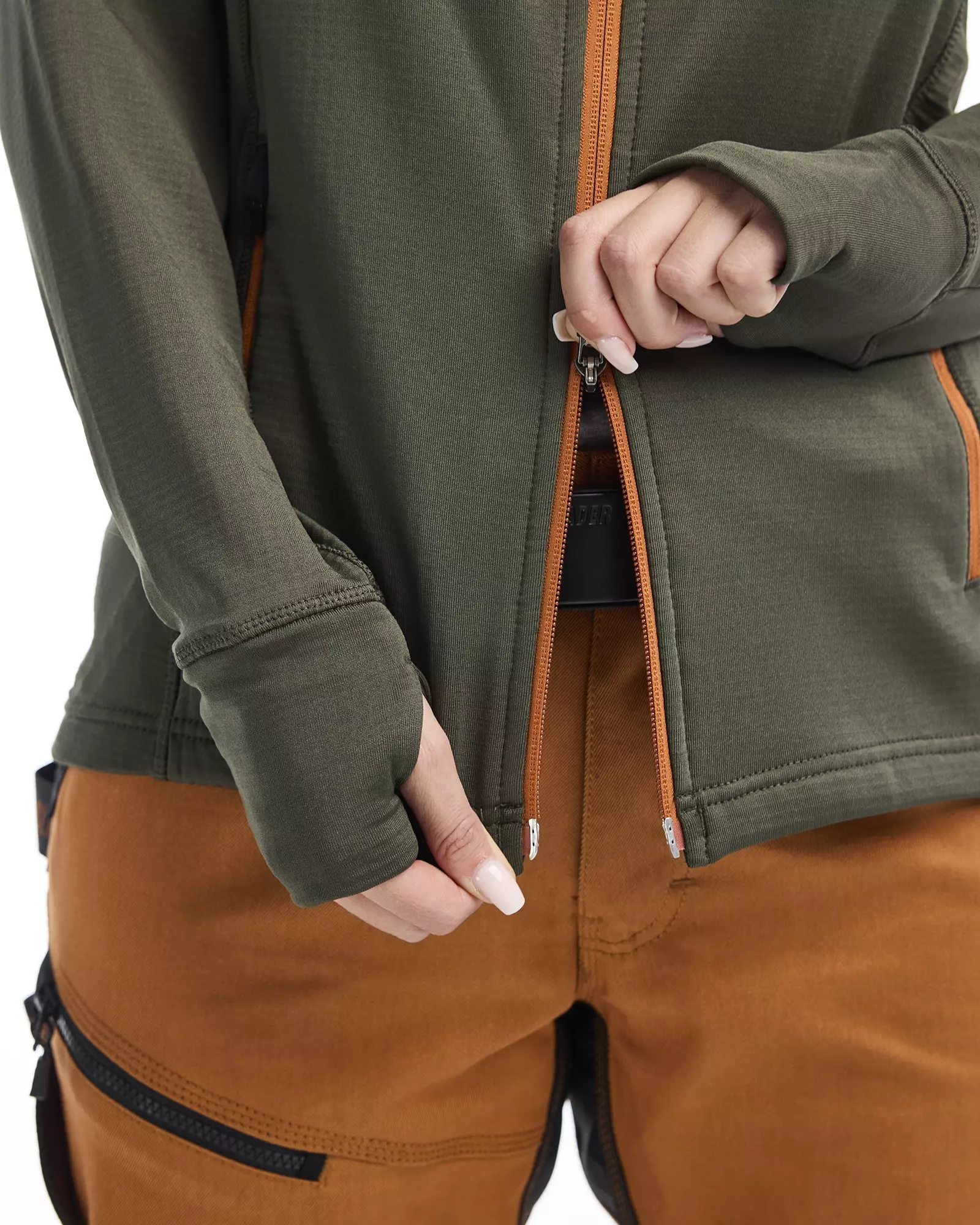 Blåkläder 474525394240, STRIKER Women's Fleece Jacket, Forest Green/Rust, image 7