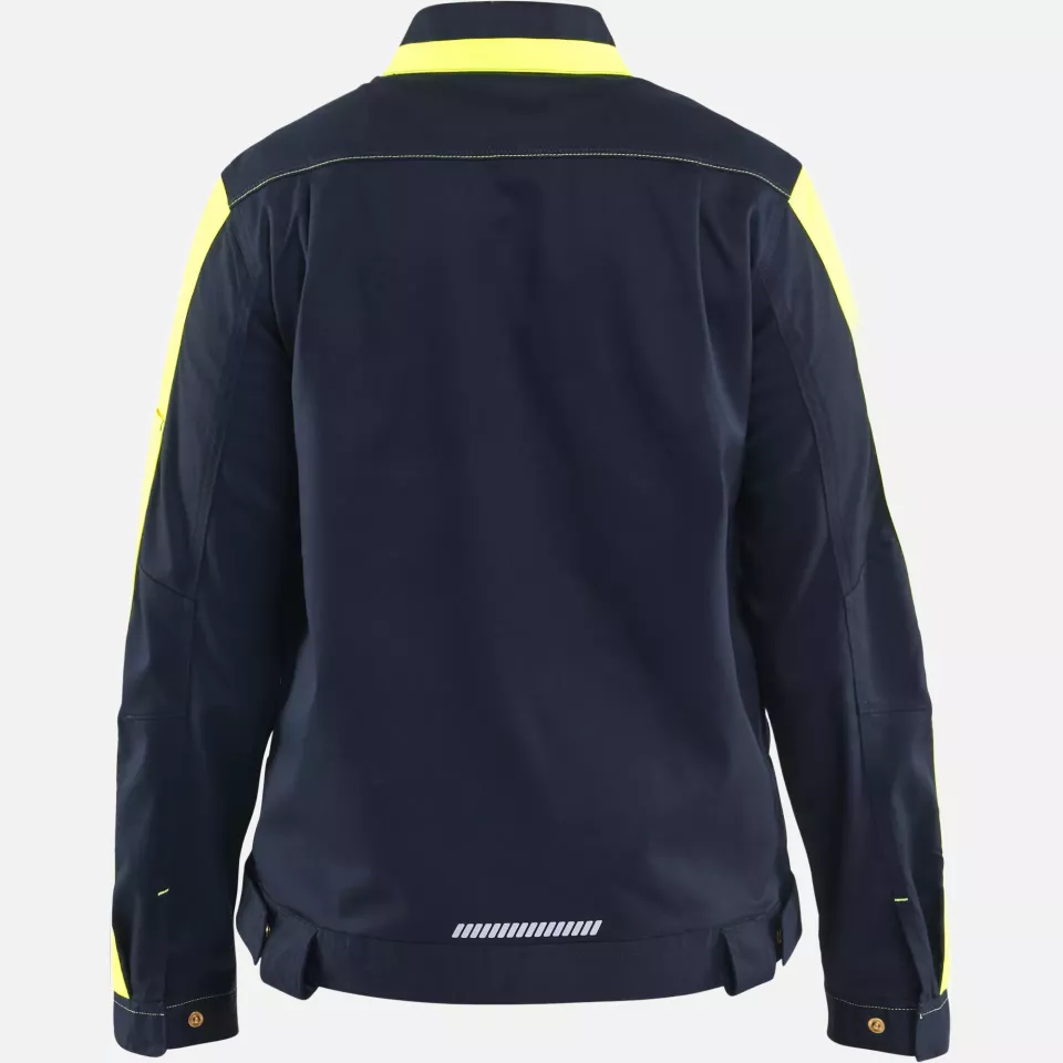 Blaklader 444318328633, Ladies Stretch Industrial Jacket, Dark Navy/Yellow, image 4, gallery thumbnail