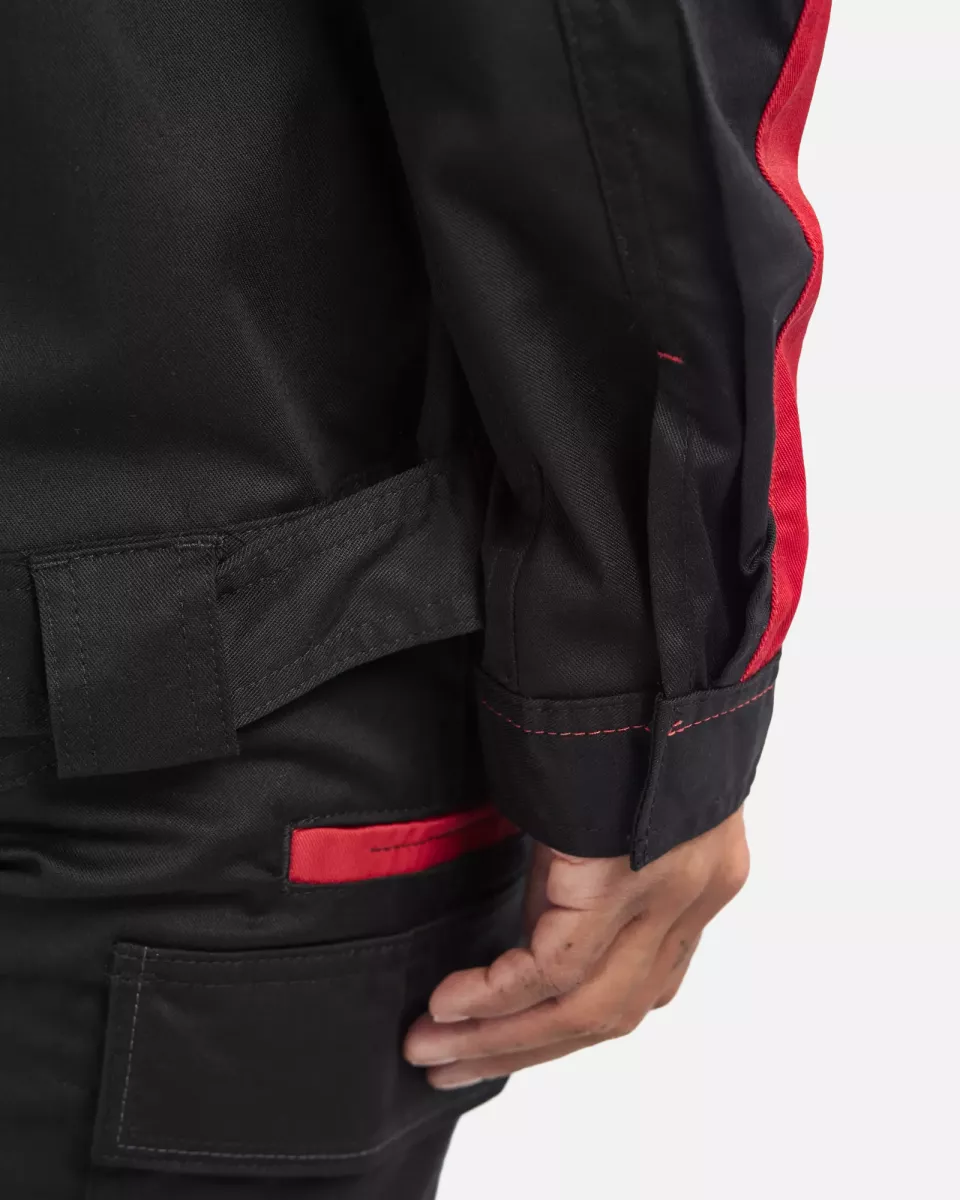 Blaklader 444318329956, Ladies Stretch Industry Jacket, Black/Red, image 7, gallery thumbnail