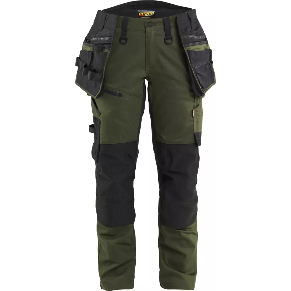 Blaklader 717011494298, STRIKER Ladies Stretch Craftsman Work Trousers, Forest Green/Black