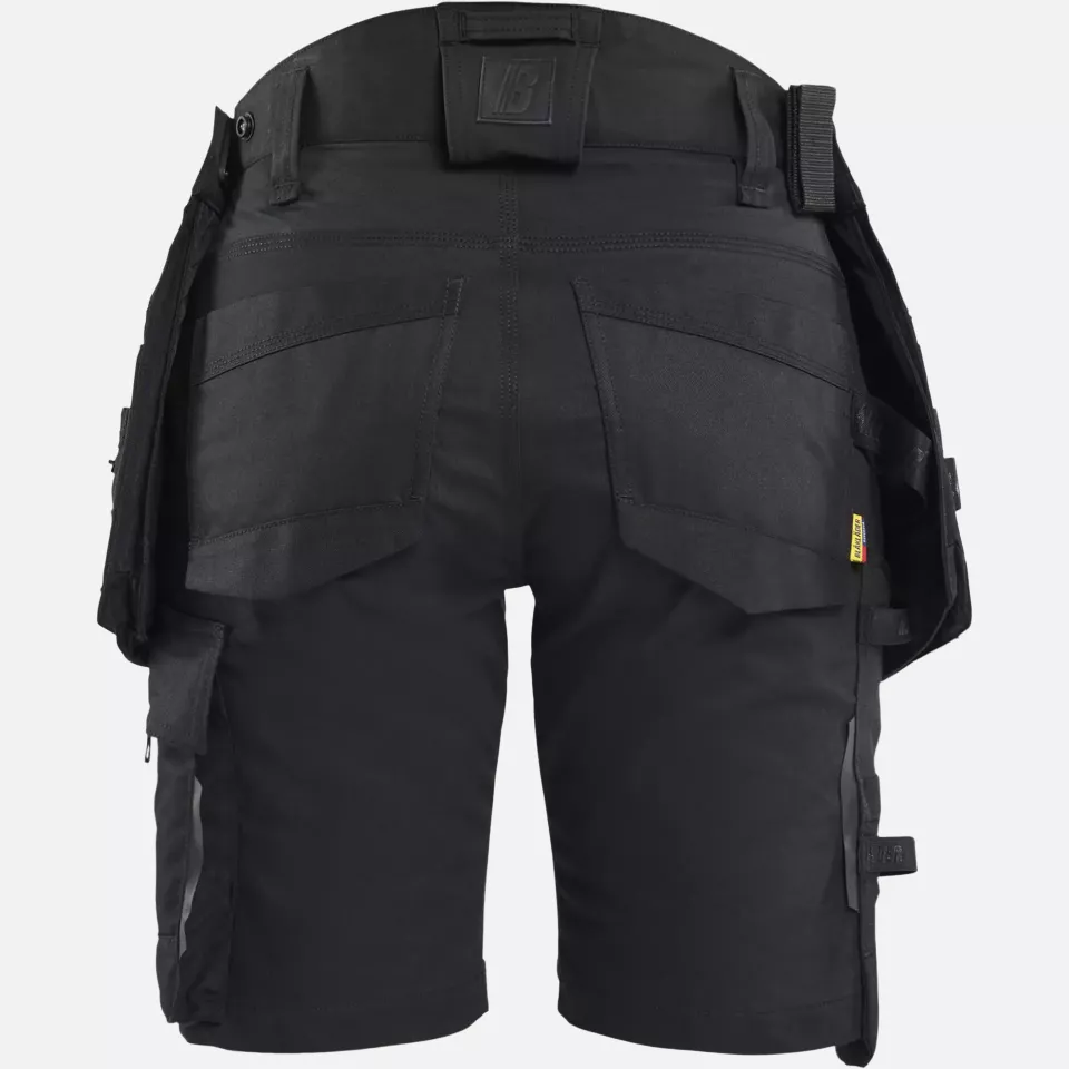 Blaklader 717511499999, STRIKER Ladies Stretch Craftsman Shorts, Black/Black, image 4, gallery thumbnail