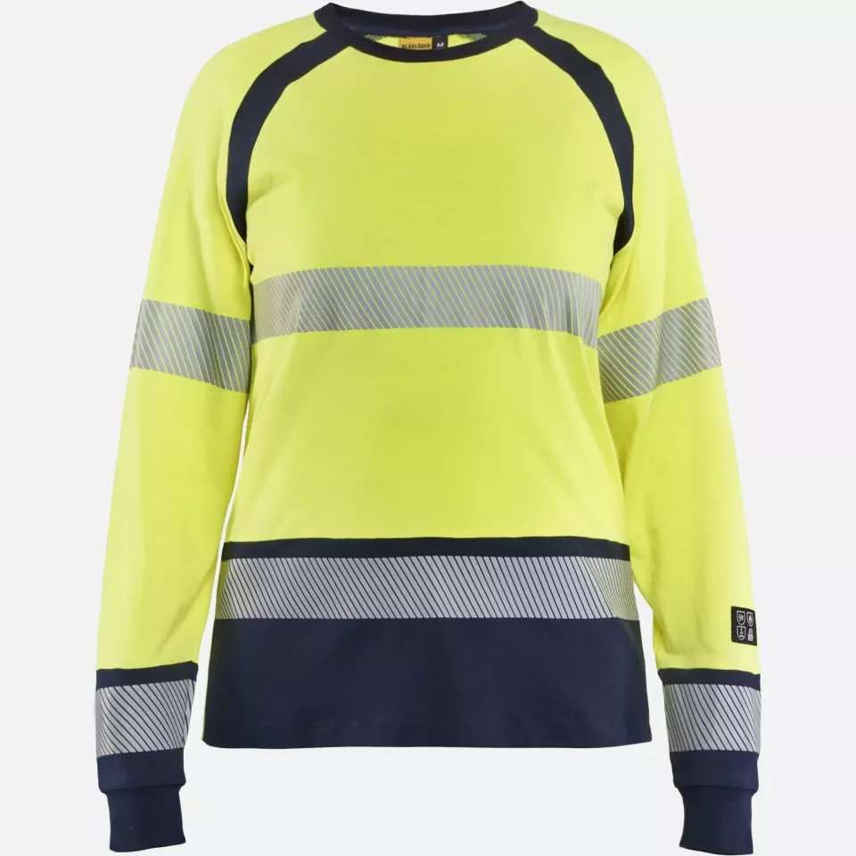 Blaklader 343717373389, Damen Multinorm Langarm Shirt, Gelb/Marineblau, image 1, gallery thumbnail