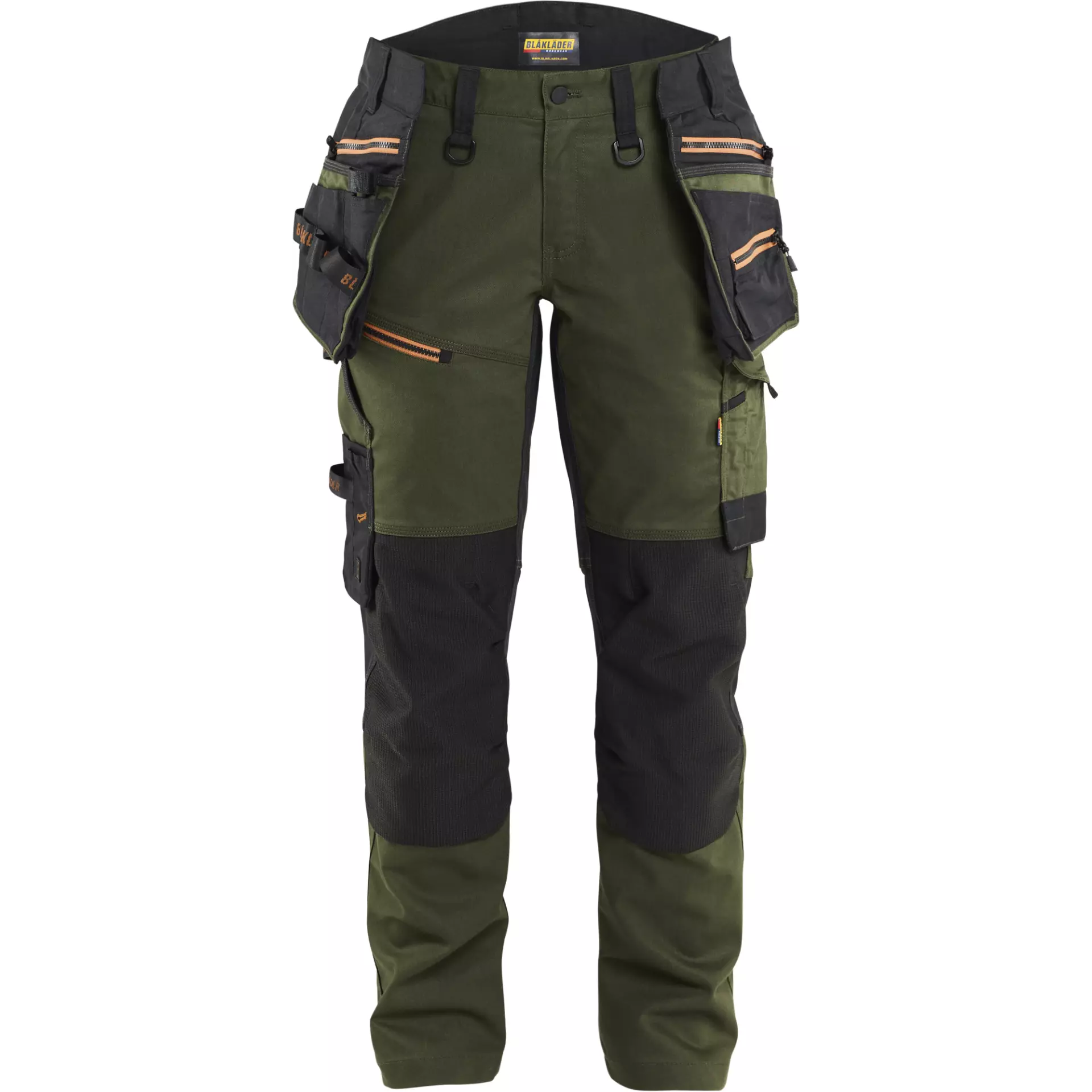 Blaklader 717011494240, STRIKER Damen Stretch Handwerker Arbeitshose, Waldgrün/Rost