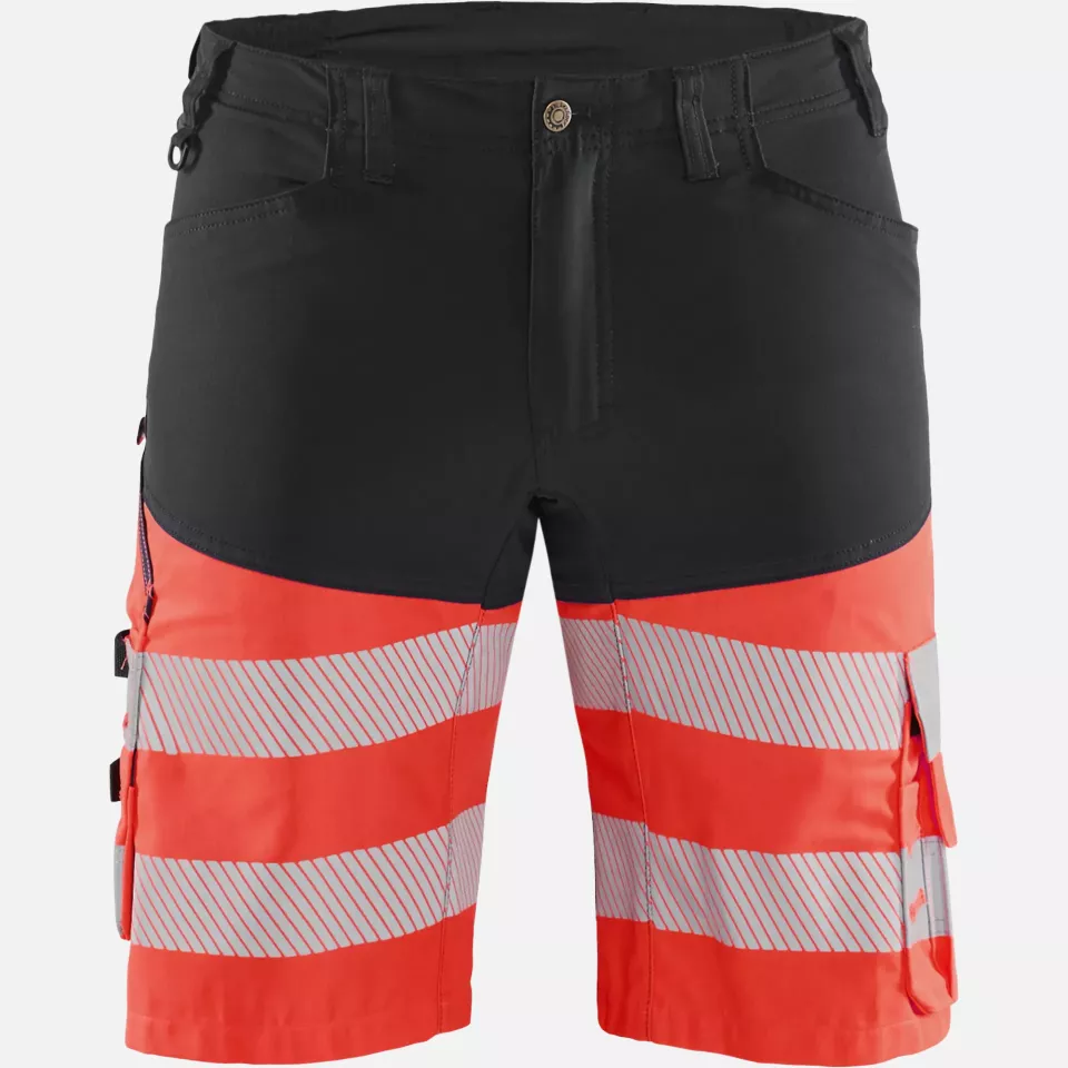 Blaklader 154118119955, High Vis Stretch Shorts, Black/High Vis Red, image 1, gallery thumbnail