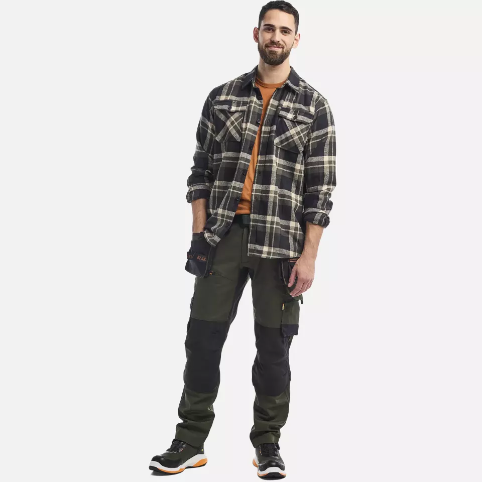 Blaklader 328811684298, Flannel Shirt, Forest Green/Black, image 5, gallery thumbnail