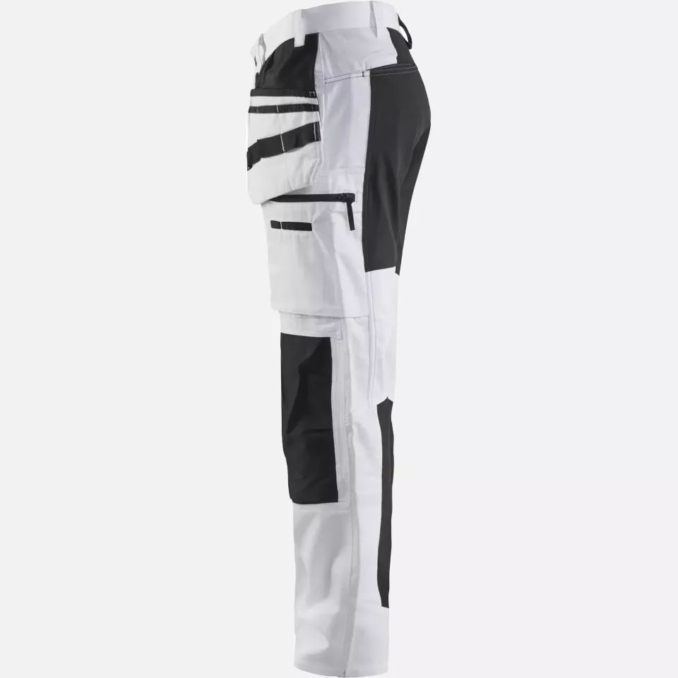 Blaklader 191010001099, Painter Trousers with Stretch Inserts, White/Black, image 3, gallery thumbnail