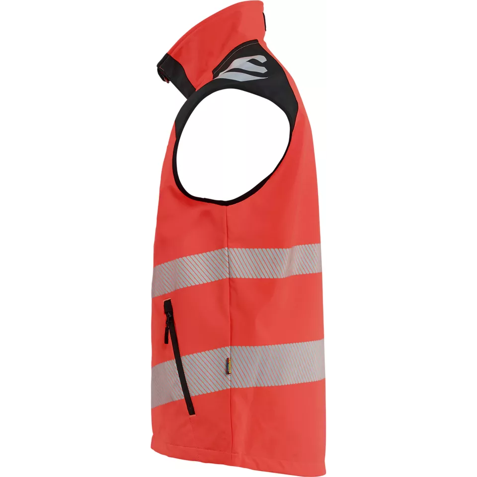 Blaklader 309125135599, Hi-Vis Softshell Vest, High Vis Red/Black, image 2, gallery thumbnail