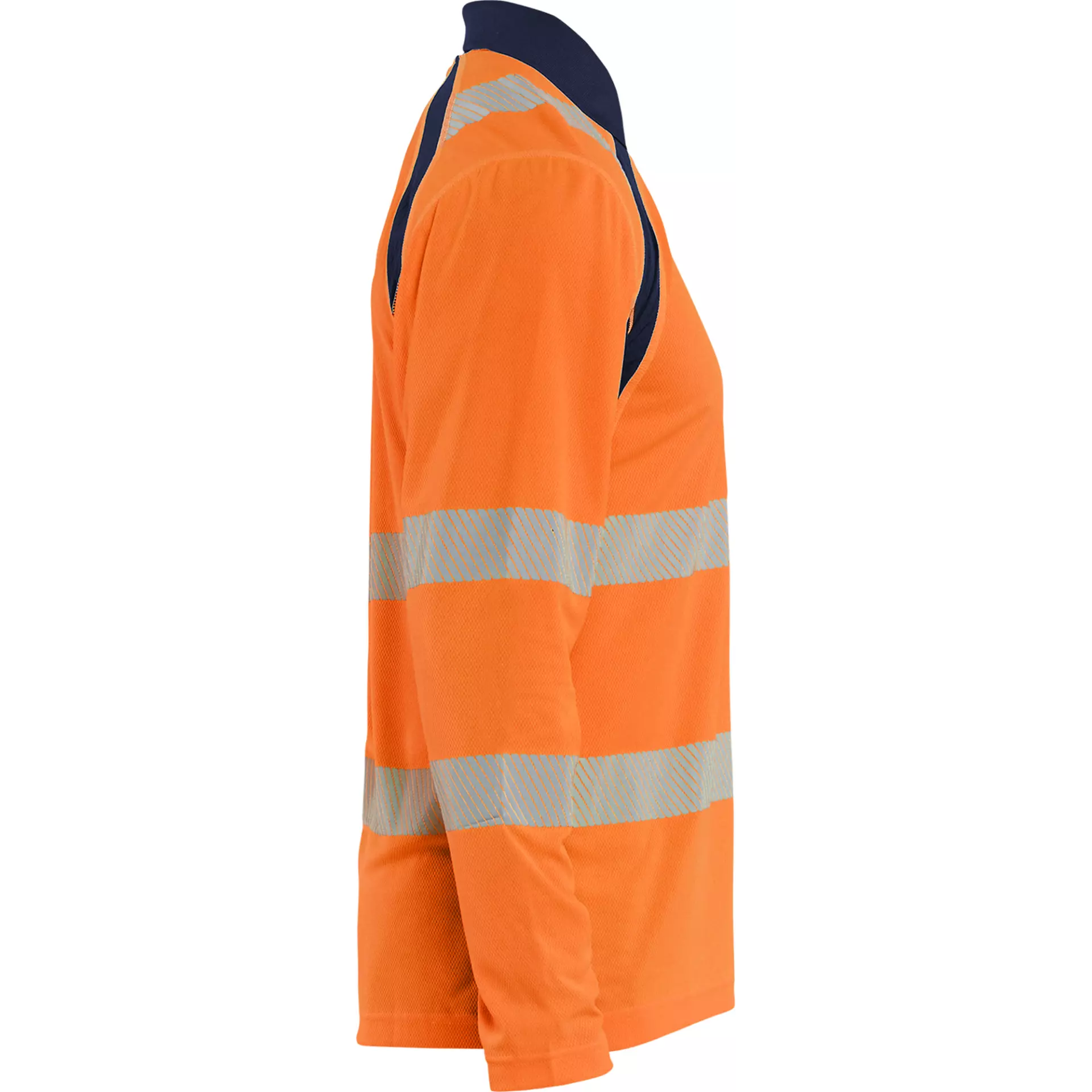 Blaklader 359810135389, High Vis UV Protection Long Sleeve Polo Shirt, Orange/Navy Blue, image 2