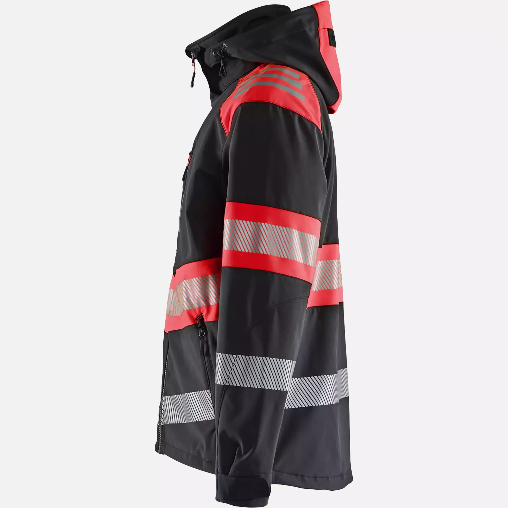 Blaklader 449425139955, High Vis Softshell Jacket, Black/High Vis Red, image 3