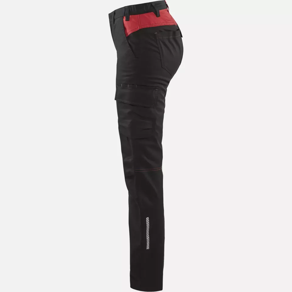 Blaklader 714418329956, Ladies Stretch Industry Work Trousers, Black/Red, image 3, gallery thumbnail