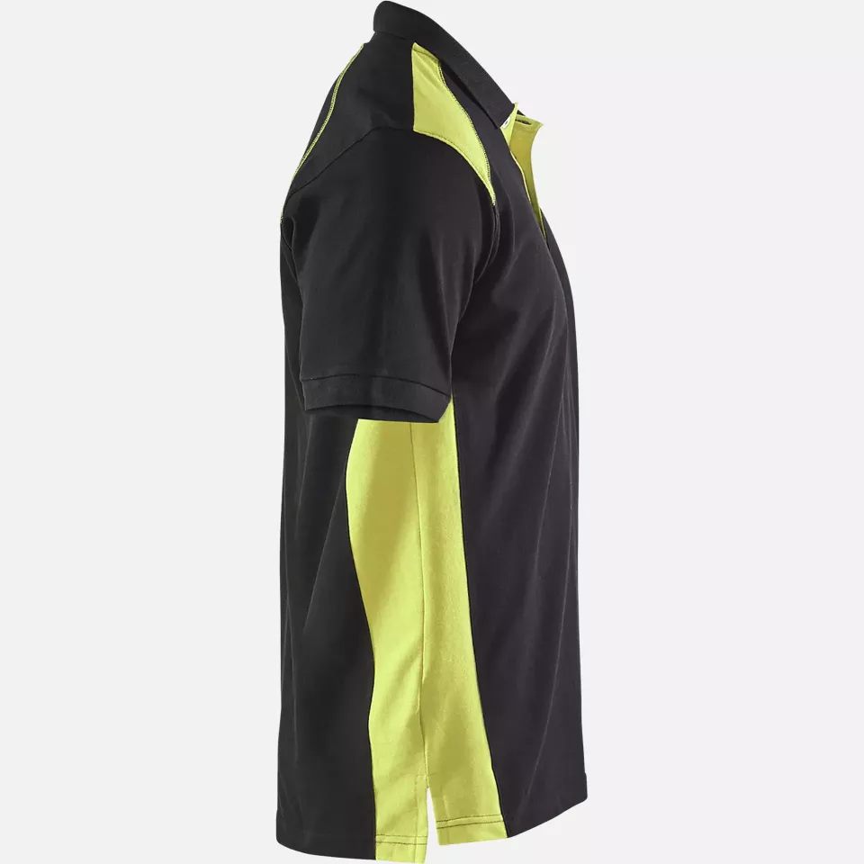Blaklader 332410509933, Polo Shirt, Black/Yellow, image 2, gallery thumbnail