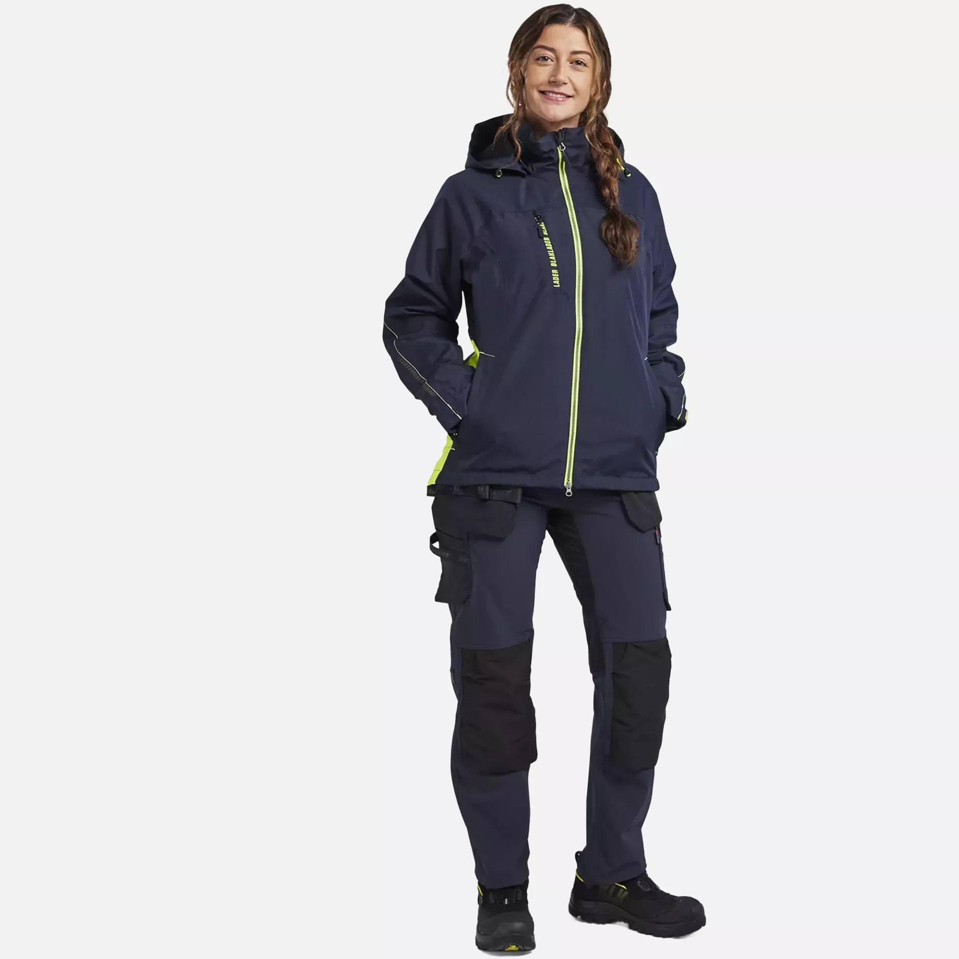 Blaklader 497219778633, Ladies Lined Lightweight Winter Jacket, Dark Navy/Yellow, image 5