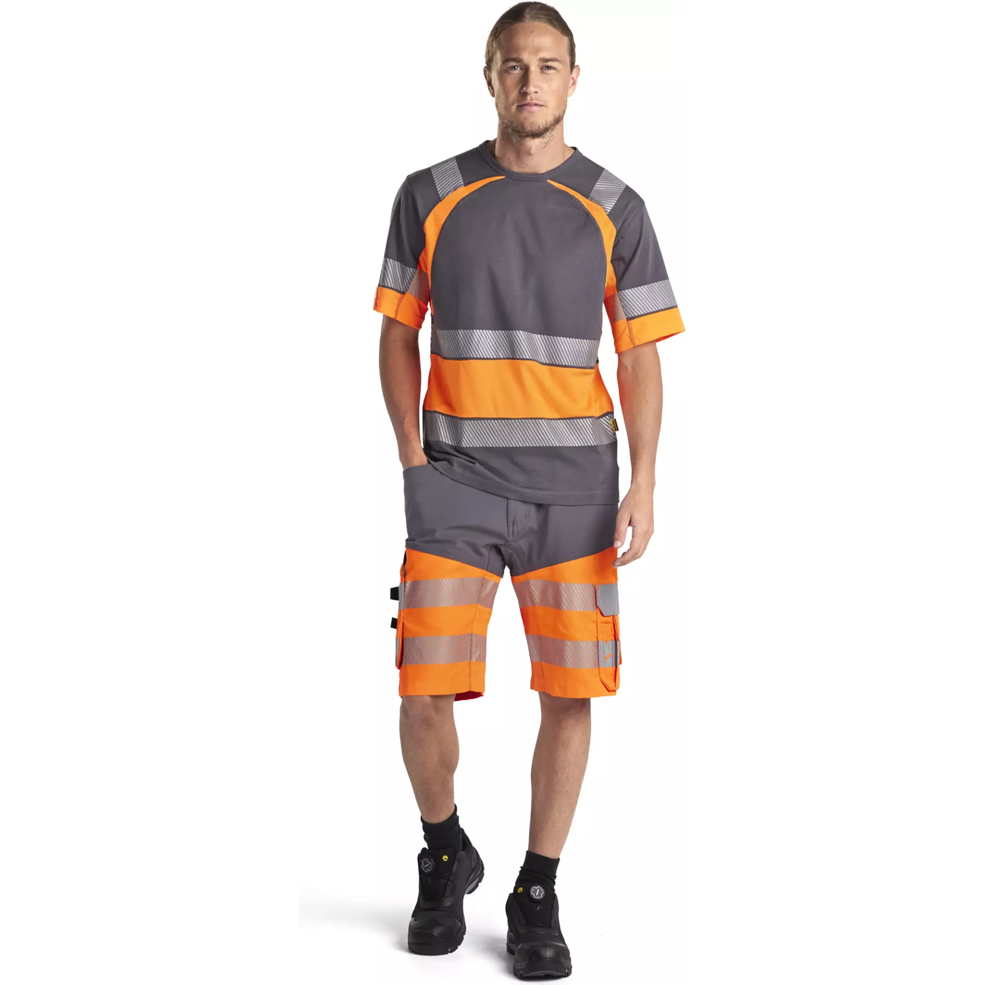 Blaklader 154118119653, High Vis Stretch Shorts, Mittelgrau/Orange, image 5