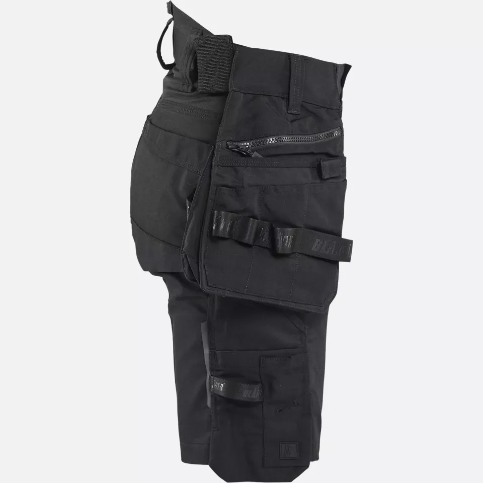 Blaklader 717511499999, STRIKER Ladies Stretch Craftsman Shorts, Black/Black, image 2, gallery thumbnail