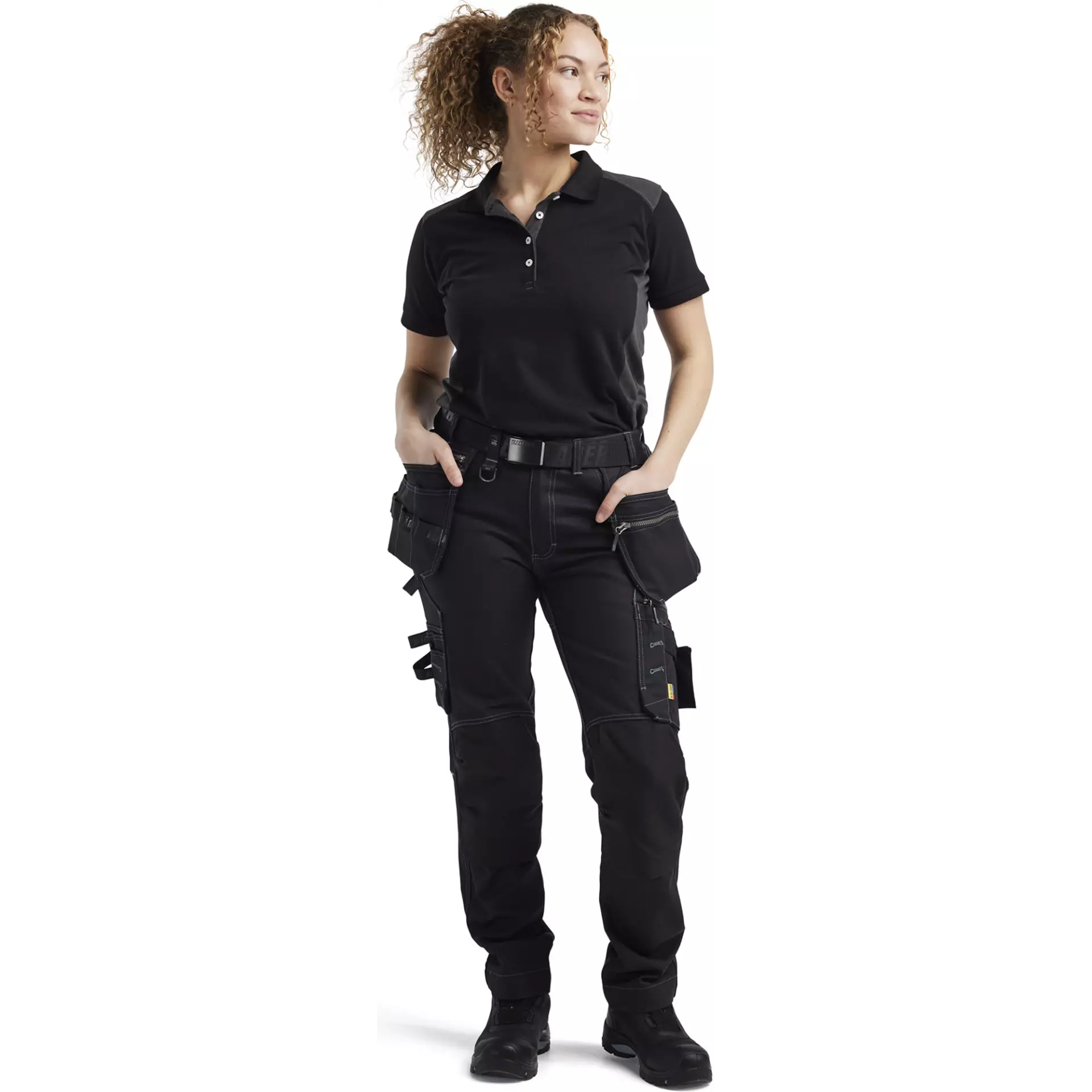 Blåkläder 339010509998, Ladies Polo Shirt, Black/Dark Grey, image 5