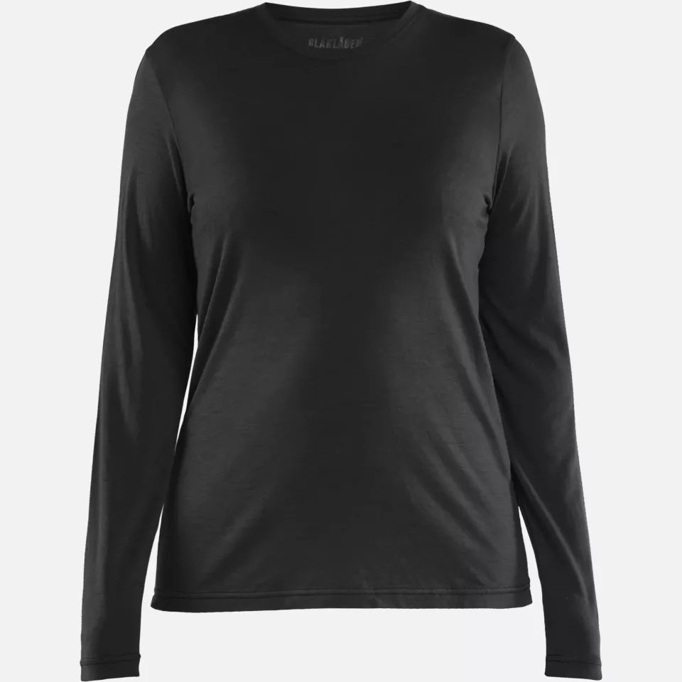 Blaklader 353917439900, Damen Langarm-T-Shirt aus Merinowolle, Schwarz, image 1, gallery thumbnail