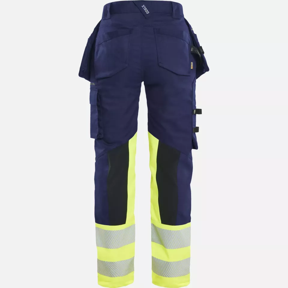 Blaklader 703011498933, High Vis Damen Stretchhose, Marineblau/ Gelb, image 3, gallery thumbnail