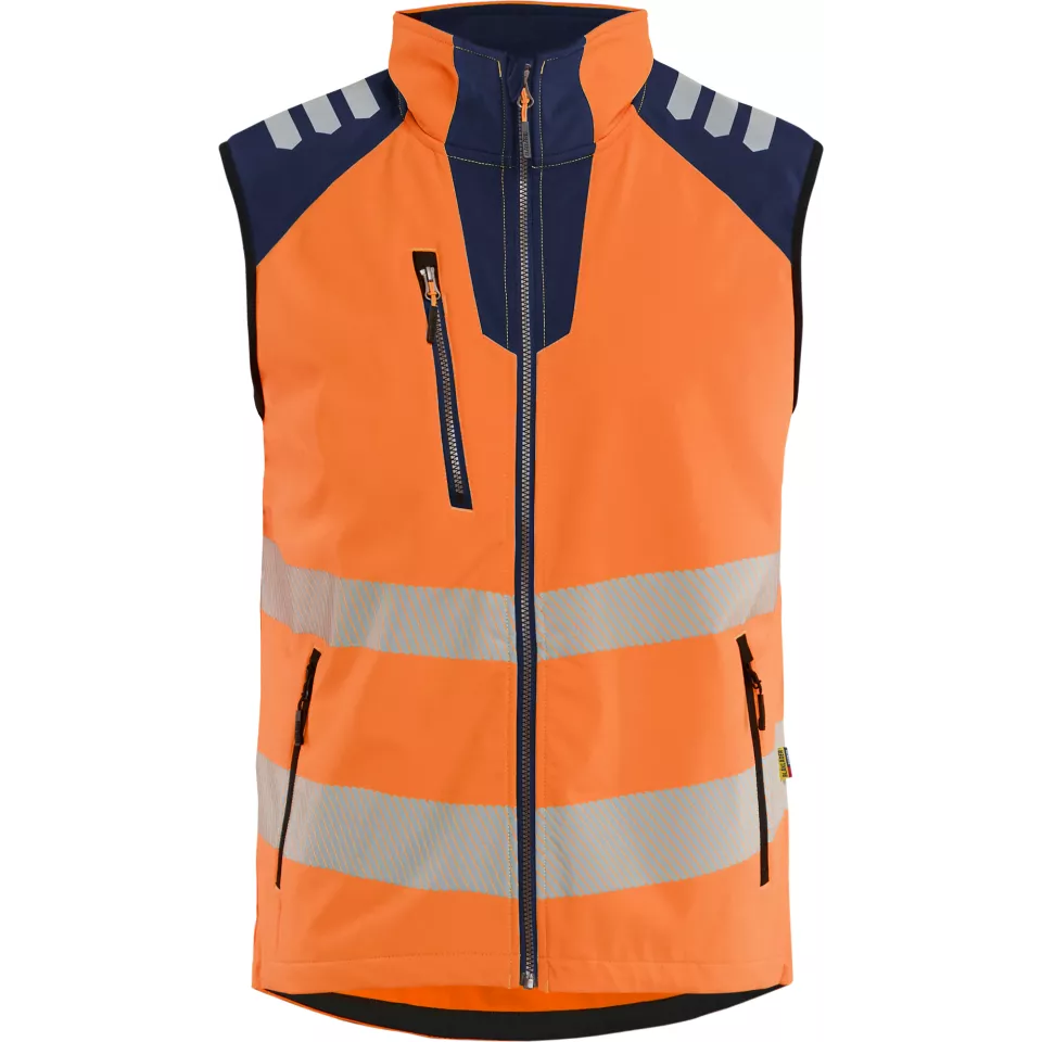 Blaklader 309125135389, Hi-Vis Softshell Vest, High Vis Orange/Navy Blue, image 1, gallery thumbnail