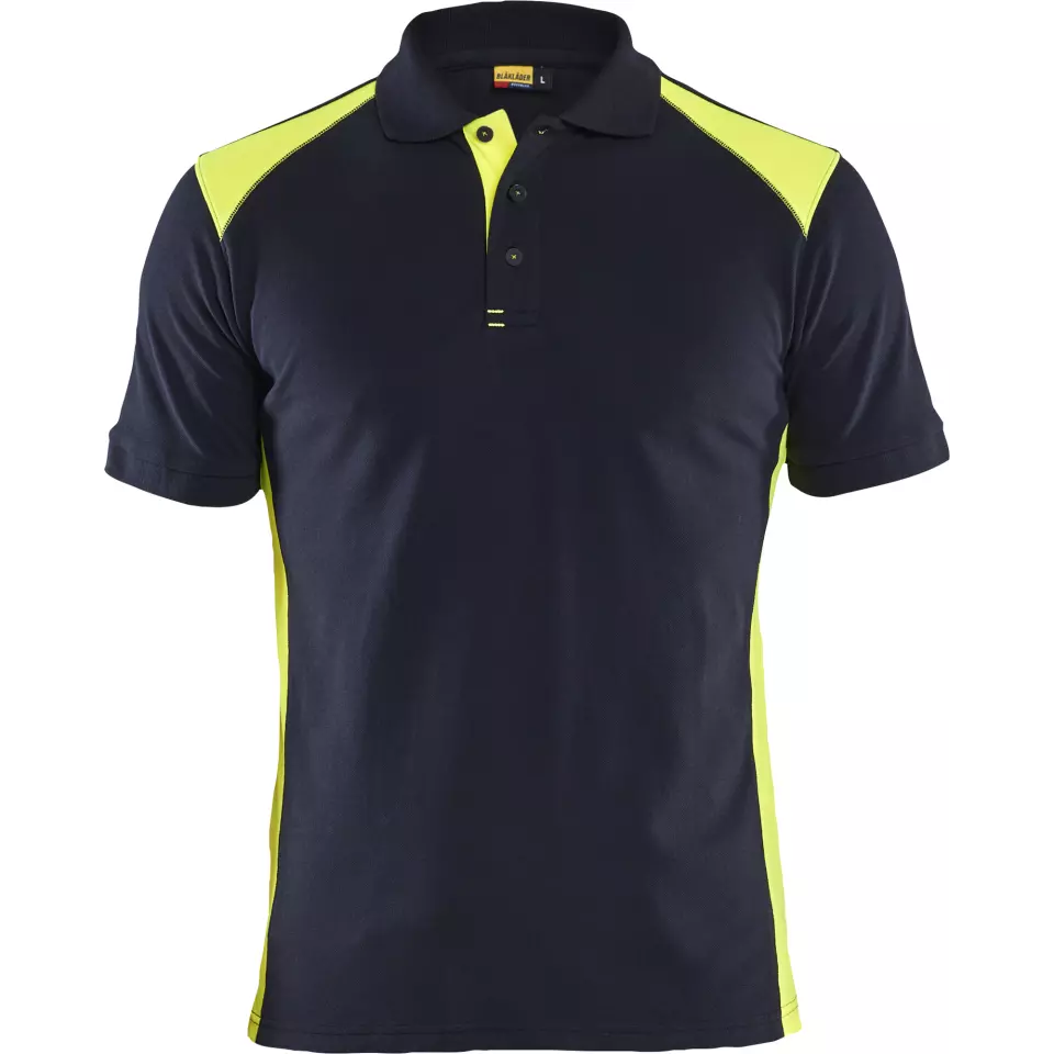 Blaklader 332410508633, Polo Shirt, Dark Navy/Yellow, image 1, gallery thumbnail