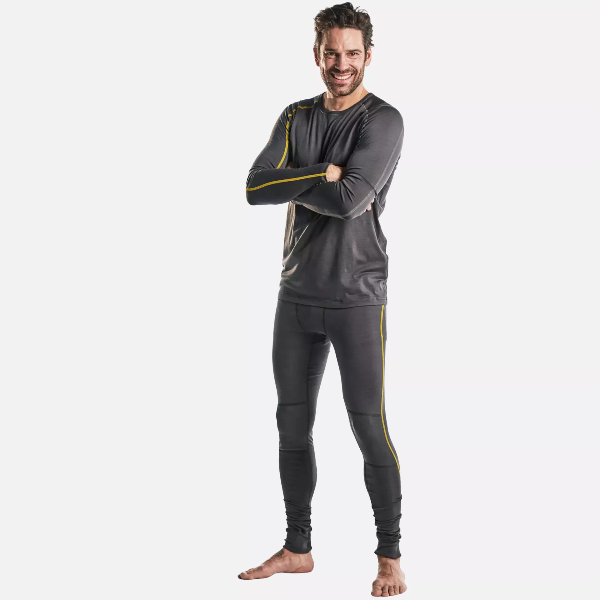 Blaklader 184417349835, XLIGHT Merinowolle Unterhose, Dunkelgrau/Gelb, image 5