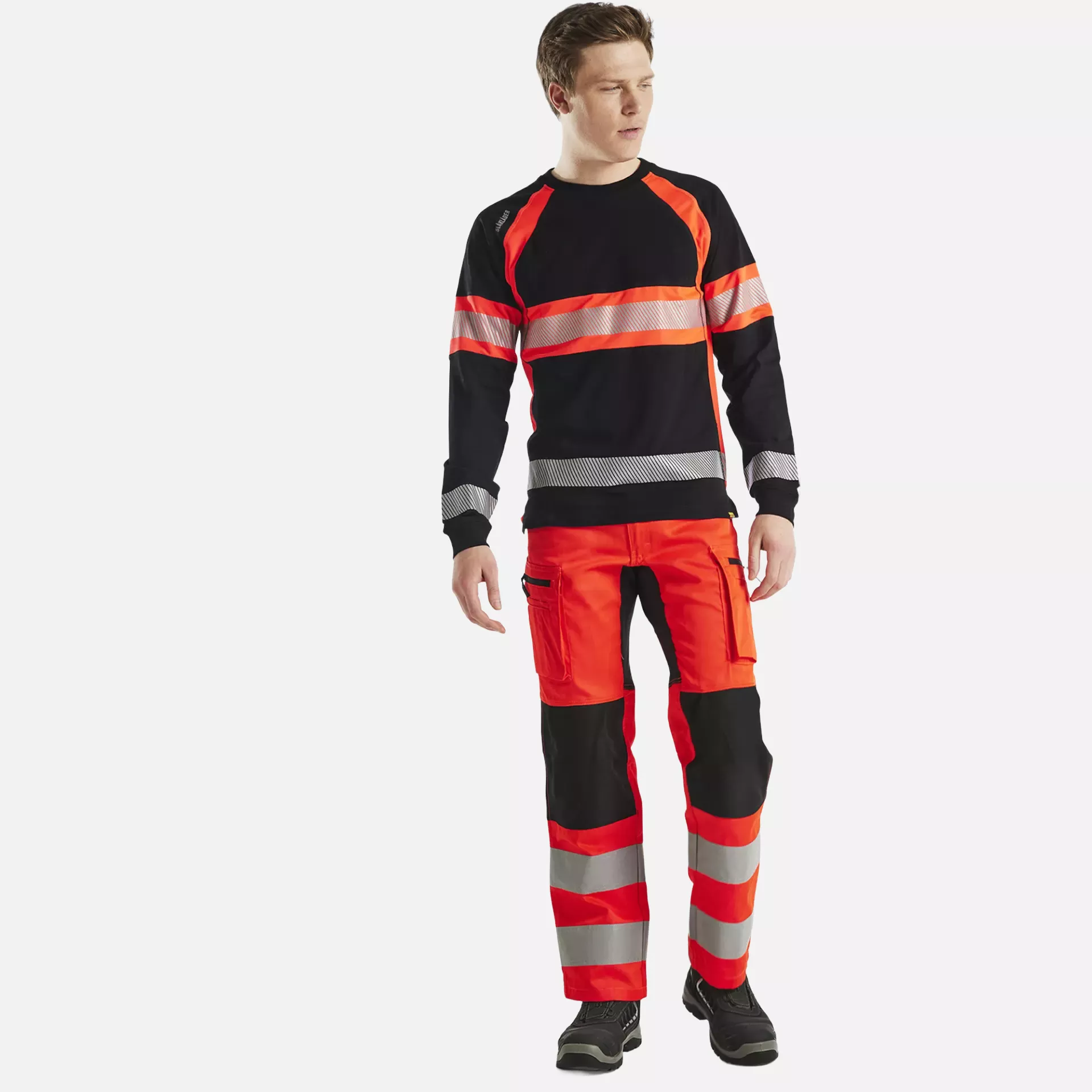 Blaklader 351010309955, Long Sleeve High Vis Shirt, Black/High Vis Red, image 5