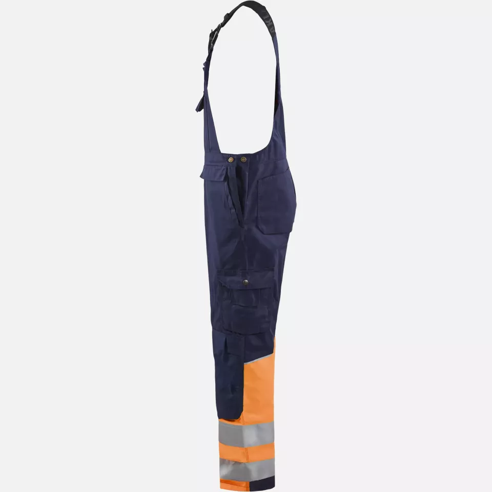 Blaklader 266218008953, High Vis Bib and Brace, Navy/Orange, image 3, gallery thumbnail
