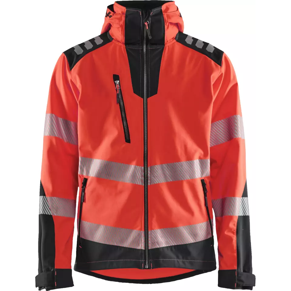 Blaklader 449125135599, High Vis Softshell Jacket, Red/Black