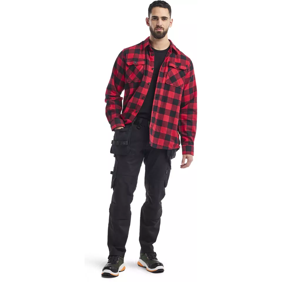 Blaklader 328811685699, Flannel Shirt, Red/Black, image 5, gallery thumbnail