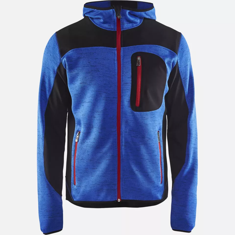 Blaklader 493021178599, Knitted Softshell Jacket, Cornflower Blue/Black, image 1, gallery thumbnail