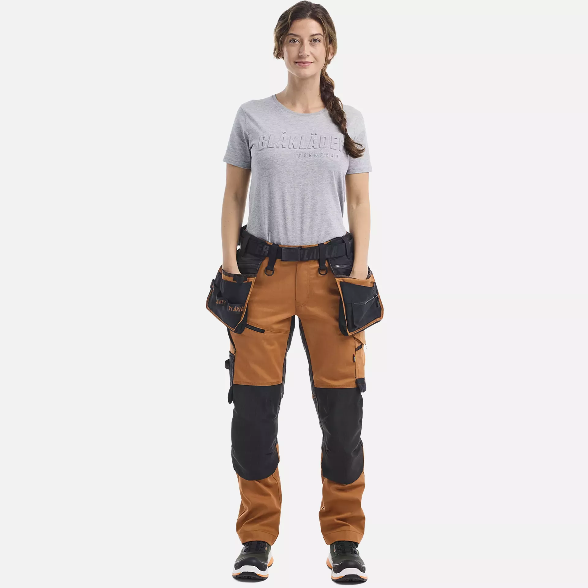 Blaklader 717011494099, STRIKER Women's Stretch Craftsman Work Trousers, Rust/Black, image 5