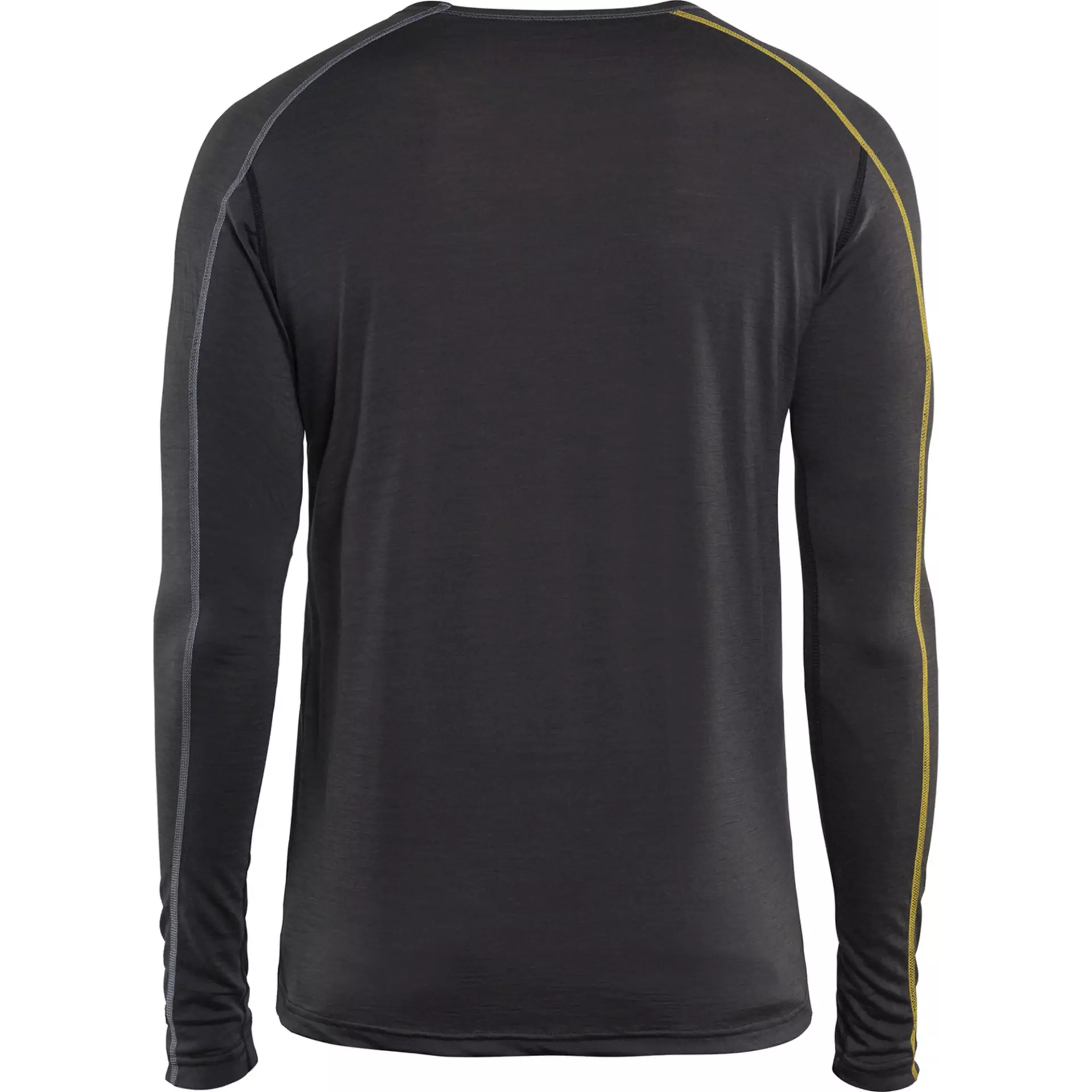 Blåkläder 479917349835, XLIGHT Merino Wool Undershirt, Dark Grey/Yellow, image 4