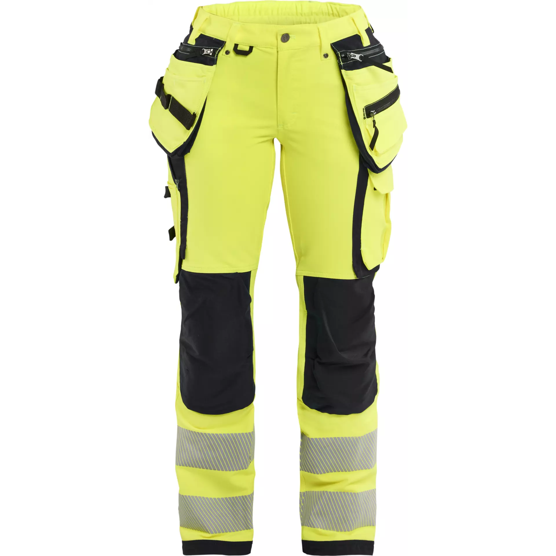 Blaklader 719716423399, High Vis Women's 4-Way Stretch Work Trousers, Yellow/Black
